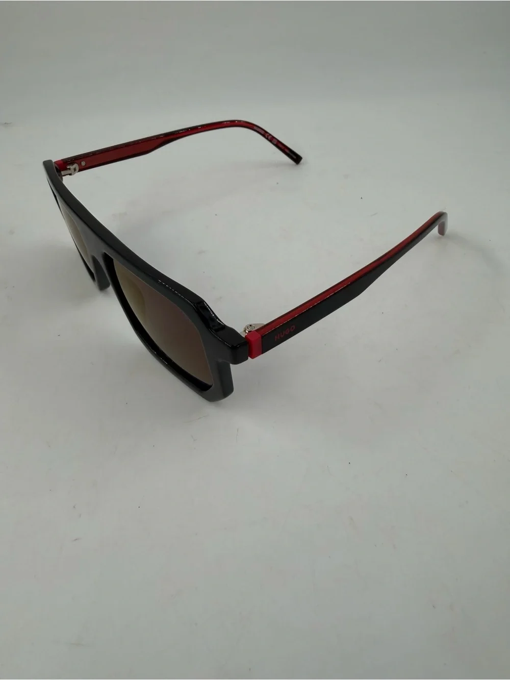 Hugo Boss Men’s HG 1312/S Black Red Rectangular Sunglasses 53 17 145